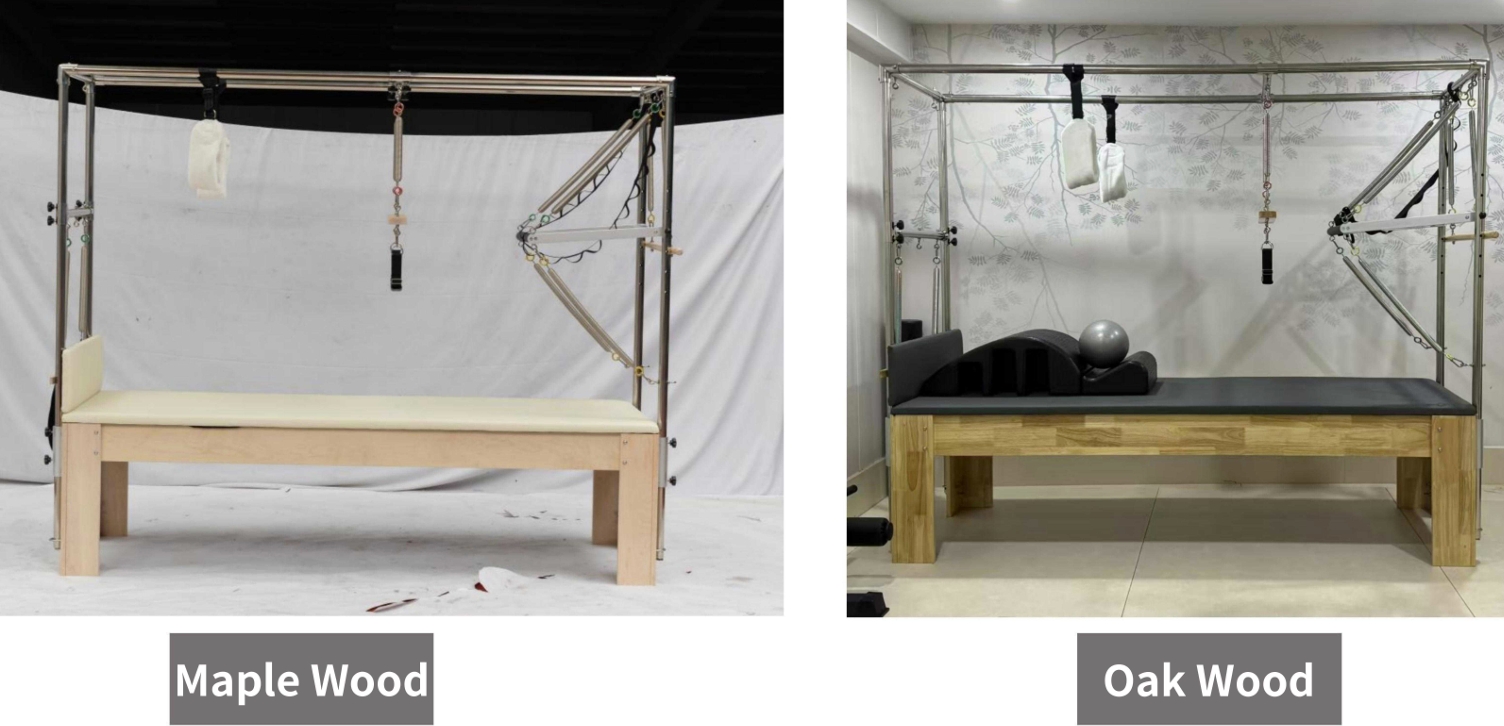 Pilates cadillac bed made of maple or oak