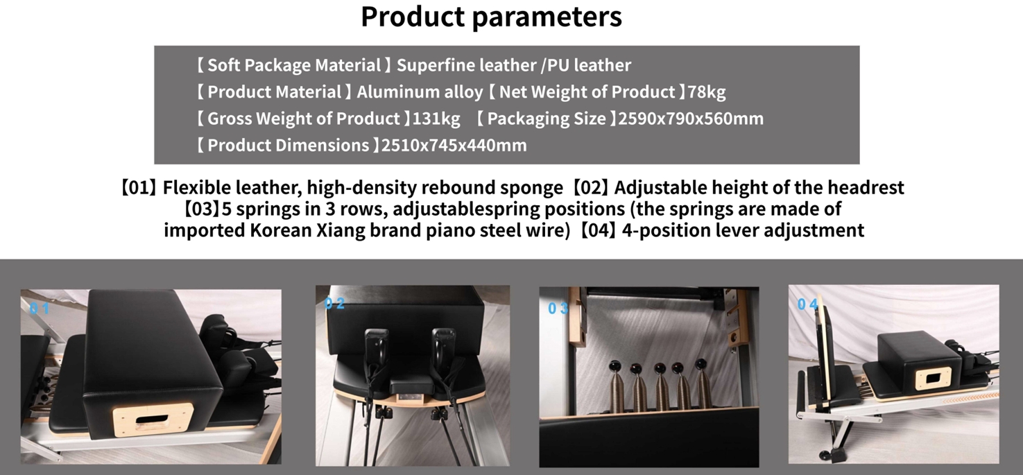 New aluminum full track pilates bed1 picture product parameteres