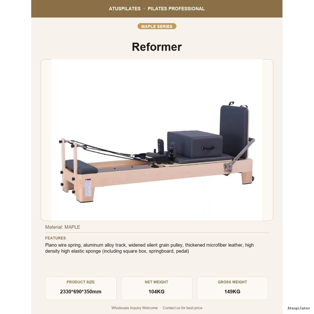 Maple Classic Pilates Reformer