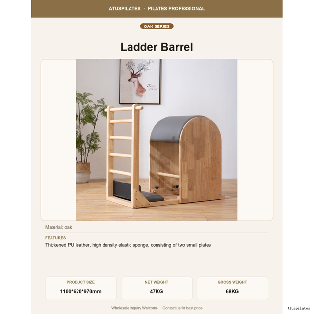Oak Pilates Ladder Barrel
