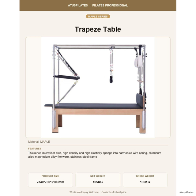 Maple Pilates Trapeze Table (Cadillac)