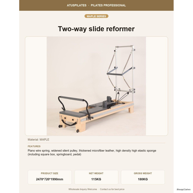 Maple Two-Way Sliding Pilates Reformer
